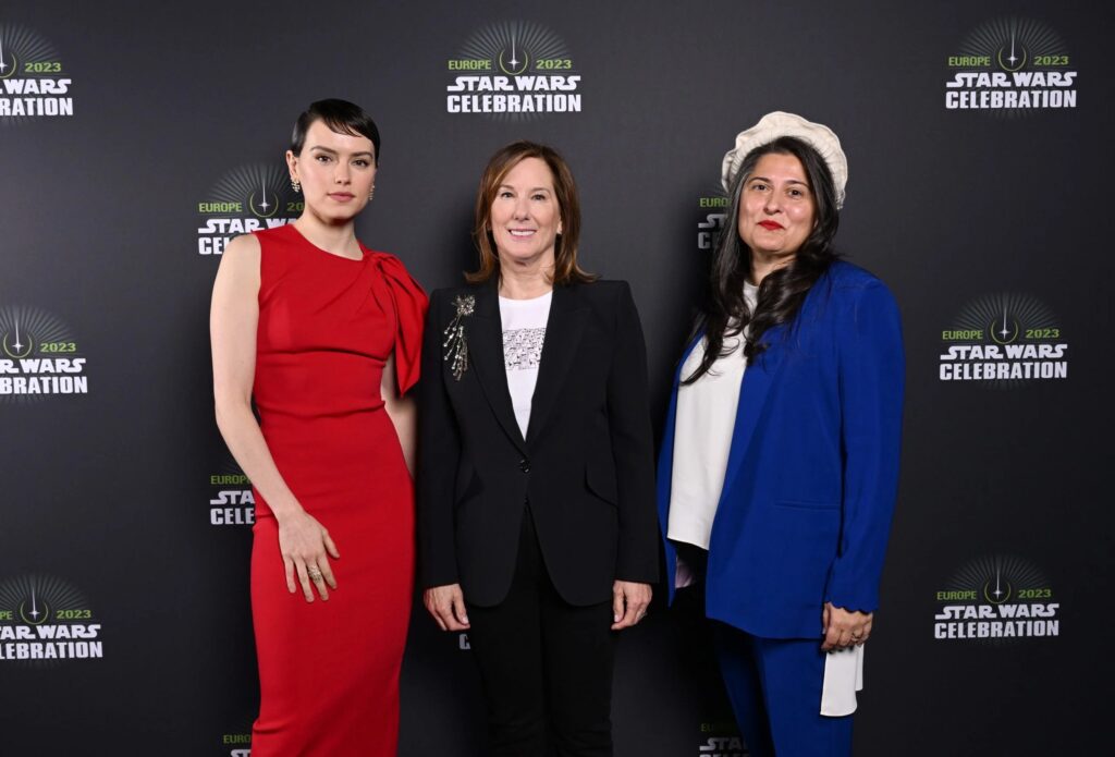 Daisy Ridley, Kathleen Kennedy, Sharmeen Obaid-Chinoy