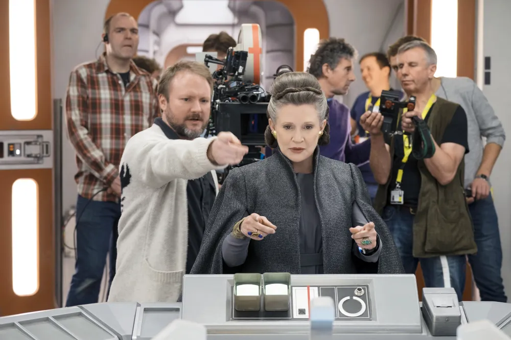 Rian Johnson Carrie Fisher Az utolsó Jedik