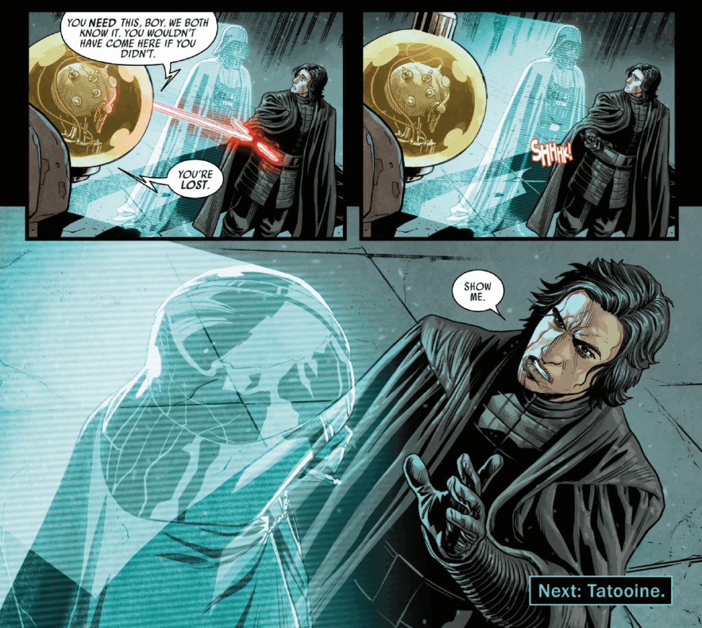 Kylo és Vaneé Vader nyomába indulnak (Forrás: Legacy of Vader 1)