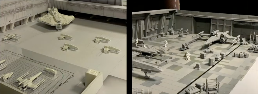 A Home One hangárjának makettje (Forrás: Star Wars Celebration LIVE! 2025 - DAY 2 / YouTube)