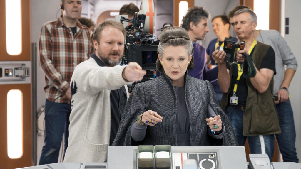 Rian Johnson Carrie Fisher Az utolsó Jedik